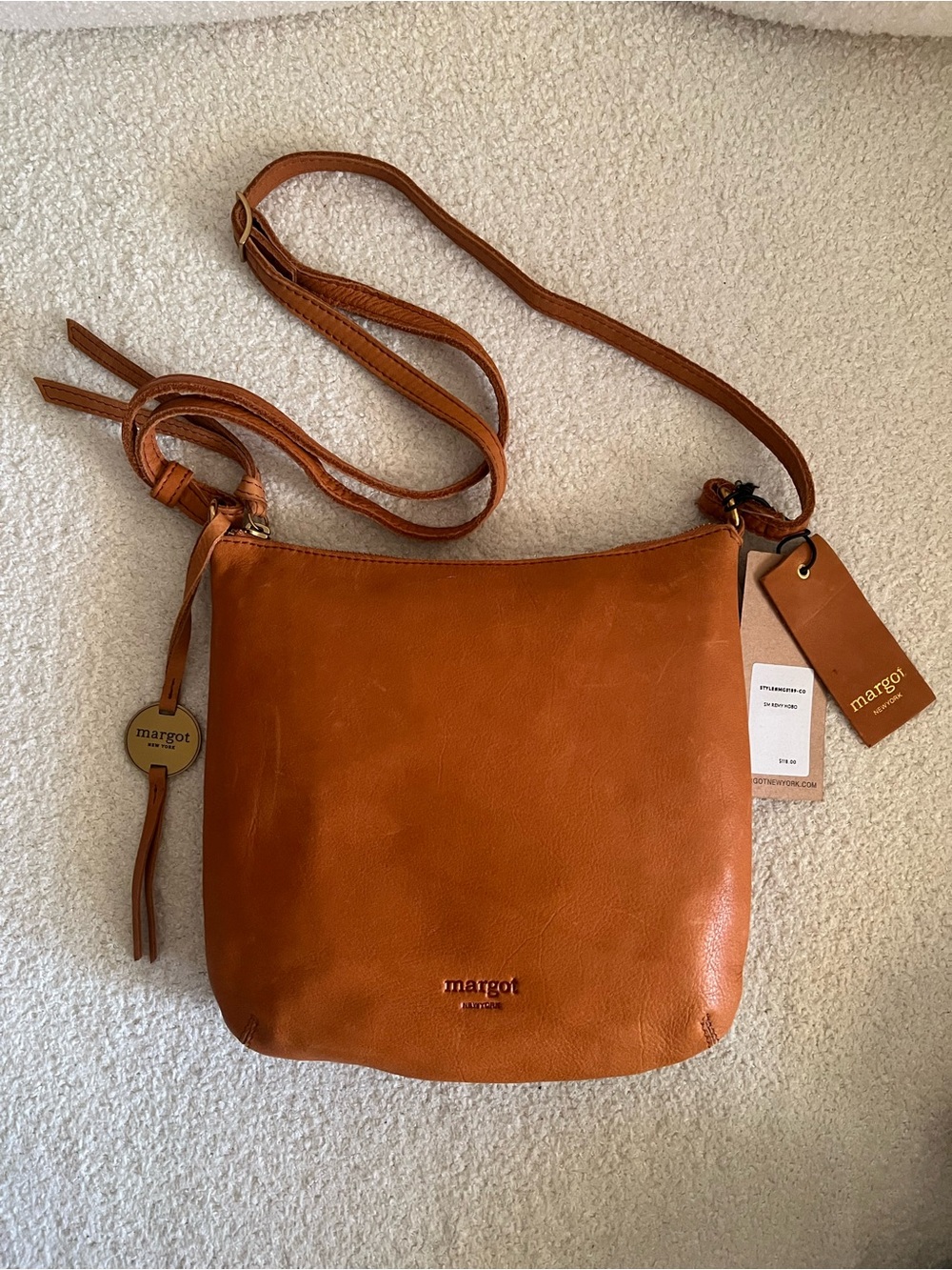 NWT margot Tan Leather Crossbody Bag